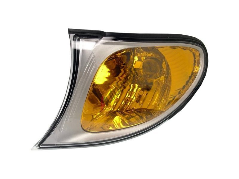 Lampa semnalizare fata Bmw Seria 3 (E46), Sedan/Combi, 10.2001-06.2005, fata, Stanga, rama reflector argintie, semnalizare portocalie; fara suport becuri, TYC