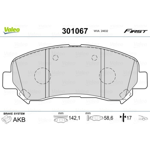 VALEO set placute frana,frana disc FIRST