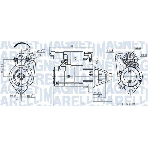 Electromotor Honda Civic Ix Sedan (Fb) 09.11-12.16, Civic 8 Hatchback (Fn Fk) 09.05-12.12, Civic 8 Sedan (Fd Fa) 09.05-05.13, Fr-V (Be) 08.04-, 1.8 (FB2), 1.8 (FN1, FK2), 1.8 (FD1, FD7, FA1), 1.8 (BE1), MAGNETI MARELLI
