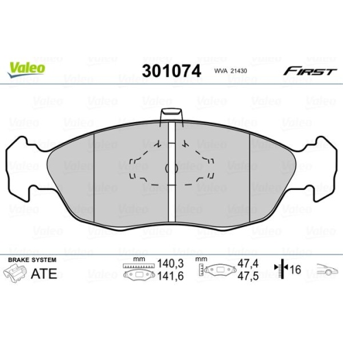 VALEO set placute frana,frana disc FIRST