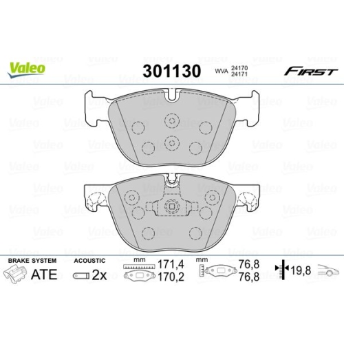 VALEO set placute frana,frana disc FIRST