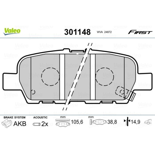 VALEO set placute frana,frana disc FIRST