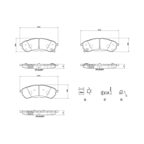 Placute frana Ford Ranger (Tke) 04.11-, Spate, BREMBO