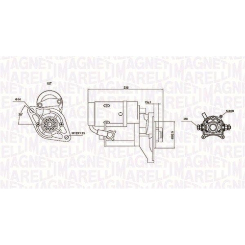 Electromotor Toyota Hiace 4 Box ( H1 , Hiace 4 Box ( H1), Hiace 4 Bus ( H1 , Hiace 4 Bus ( H1), Hilux 5 Pick-Up ( N , Hilux 6 Pick-Up ( N1), Land Cruiser ( J7 , Land Cruiser Hardtop ( J7), 2.4, 2.4 D, 2.4 TD, MAGNETI MARELLI