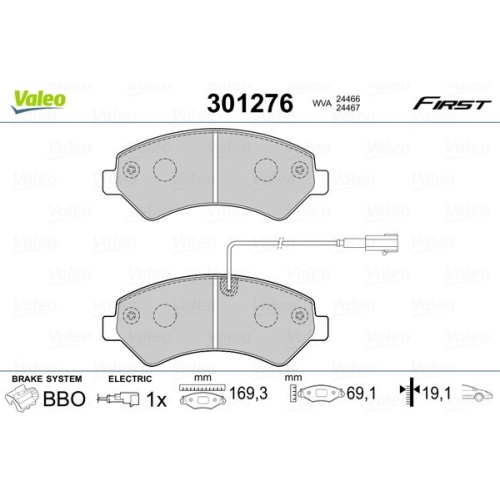 VALEO set placute frana,frana disc FIRST