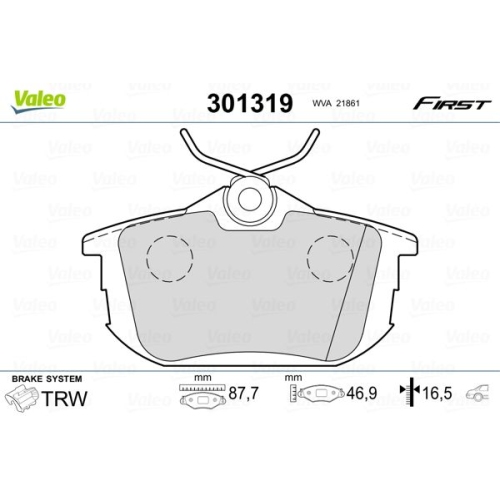 VALEO set placute frana,frana disc FIRST