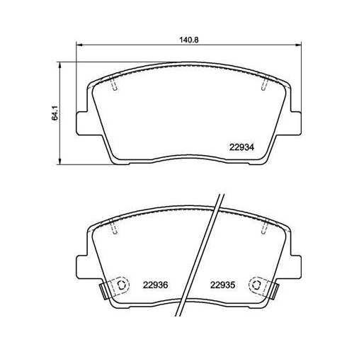 Placute frana Genesis G70 (Ik) 09.17-; Kia Stinger (Ck) 06.17-, Stinger Hatchback Van (Ck) 06.17-, Fata, BREMBO