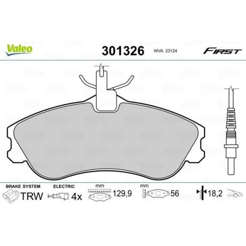 VALEO set placute frana,frana disc FIRST