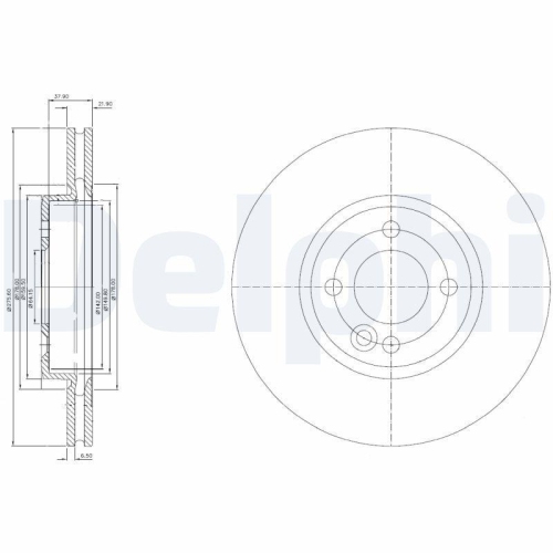 Set discuri frana Mini Mini (R50, Mini Cabriolet (R52), Cooper, Cooper S, One, One D, S Works, Works, John Cooper Works, punte fata, 276x22, ventilat, DELPHI