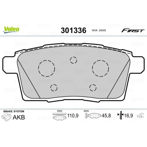 VALEO set placute frana,frana disc FIRST