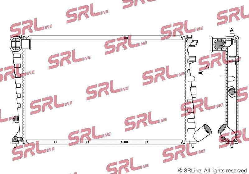 Radiator Citroen Xantia 93-01, motor: 1.6, 1.8, 2.0, 2.1 TD, 608x388x26, SRLine, Aluminiu/ Plastic brazat, 1301M1; 1331JC