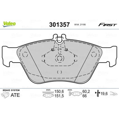 VALEO set placute frana,frana disc FIRST