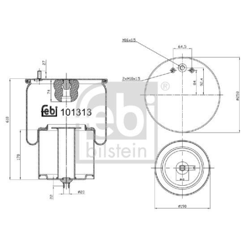 FEBI BILSTEIN Burduf, suspensie pneumatica