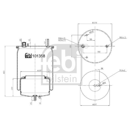 FEBI BILSTEIN Burduf, suspensie pneumatica