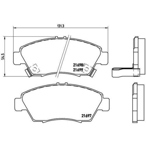 Placute frana Honda City 5 Saloon (Gm2 Gm3) 09.08-, Civic 5 Coupe (Ej) 08.93-03.96, Civic 5 Hatchback (Eg) 10.91-11.95, Civic 5 Sedan (Eg Eh) 10.91-12.96, Civic 6 Hatchback (Ej Ek) 10.95-03.01, Civic 6 Sedan (Ej Ek So) 06.95-03.01, Jazz 2 (Gd Ge3 Ge2) 06.