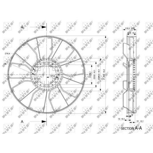 NRF Paleta ventilator, racire motor