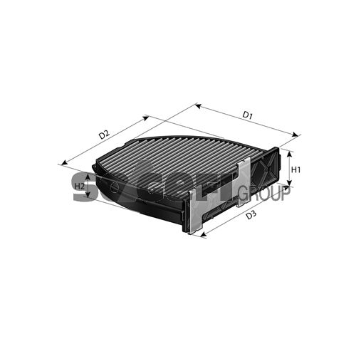 Filtru polen, habitaclu Coopersfiaam Filters PCK8278, Carbon activ Mercedes Amg Gt (C190), 2014-, Clasa C (W204/S204/S212), Clasa C Cupe (C204), 2011-, Cls (C218/X128), Clasa E (W212/A207/C207), Clasa Gl X164, 2006-2012, Clasa Glk X204, 2008-2015, Sl (R23