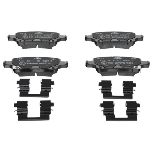 Set placute frana spate ATE, Opel Astra K (B16), 06.2015-, Astra K Combi (B16), 11.2015-, Insignia B Country Tourer (Z18), 06.2017-, Insignia B Grand Sport (Z18), 03.2017-, Insignia B Sports Tourer (Z18), 03.2017-, spate; puntea spate