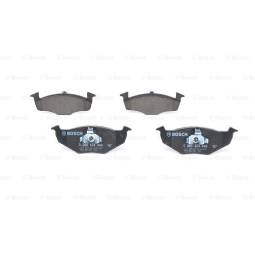 Set placute frana BOSCH 0986424449 fata Seat Cordoba Vario (6K5) Golf 3 (1H1) Toledo 1 (1L) Polo Classic (6Kv2) Golf 3 Variant (1H5) Polo Variant (6Kv5) Vento (1H2) Cordoba (6K1, 6K2) Cordoba (6K2