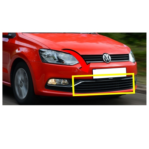 Grila bara Vw Polo (6R) 2014-12.2017, Fata Partea centrala, Cu element cromat, 6C0853671NRYP