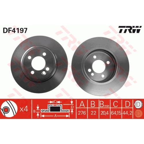 Disc frana Mini Mini, 06.2001-09.2006, TRW