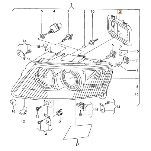 Capac far protectie praf Audi A6 C6 2004-2010, partea dreapta, 4F0941158