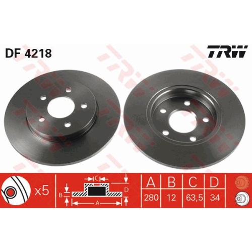 Disc frana Jaguar X-Type, 09.2003-12.2009, TRW