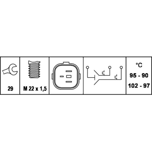 HELLA Comutator temperatura, ventilator radiator