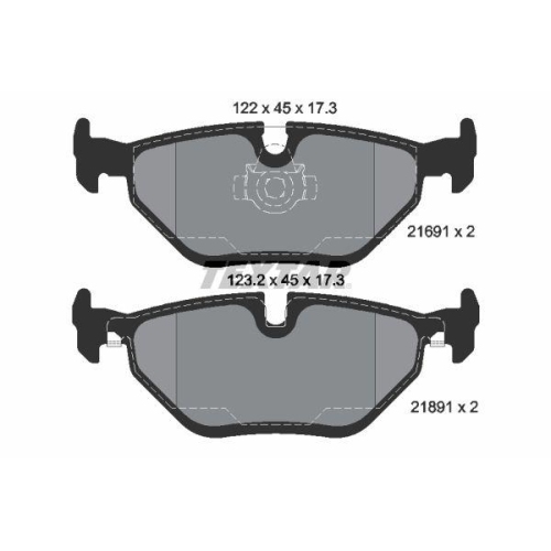 Placute frana BMW 5 (E39) 09.95-07.03, 5 Touring (E39) 09.96-06.04, Spate, TEXTAR