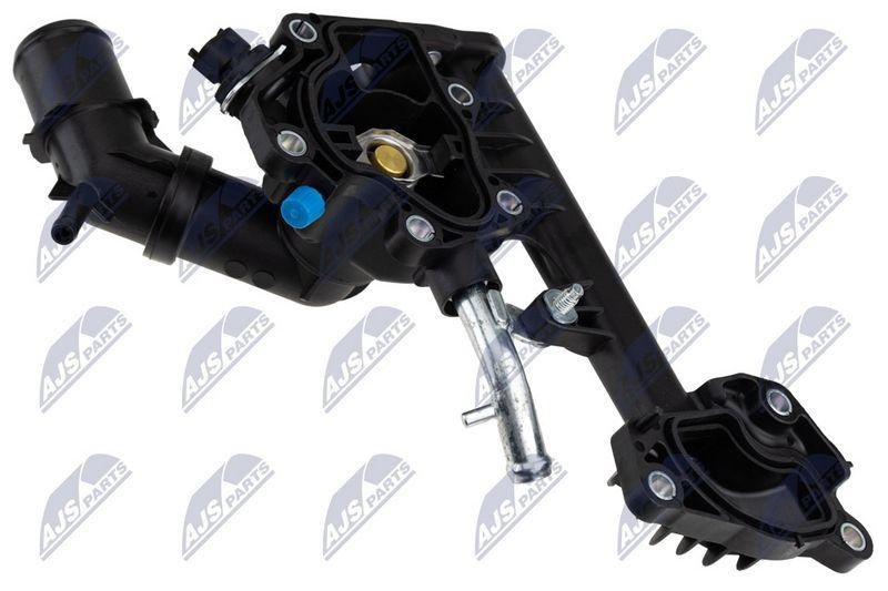Termostat cu carcasa Fiat Tipo 1.6 D 2016-, Doblo 1.6 D 2016, 500l/500x 1.6 D 2012-, Jeep Renegade 1.6 CRD 2014-; 55254237; NTY, aftermarket