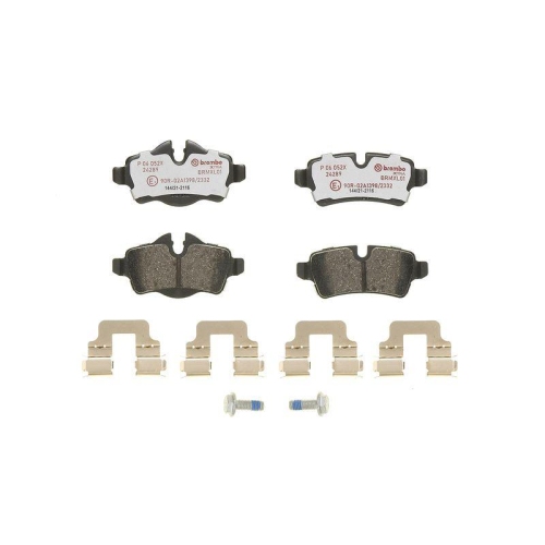 Placute frana Mini Mini (R56) 11.05-01.14, Mini Clubman (R55) 10.06-12.15, Mini Clubvan (R55) 12.12-06.14, Mini Convertible (R57) 10.07-06.15, Mini Coupe (R58) 12.10-05.15, Mini Roadster (R59) 01.11-04.15, Spate, BREMBO