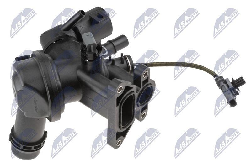 Termostat cu carcasa Jaguar E-Pace, F-Pace 2.0 2017-, Land Rover Discovery Sport 1.5 / 2.0 2022-, Range Rover Evoque 2.0 2022-; JDE39955; NTY, aftermarket