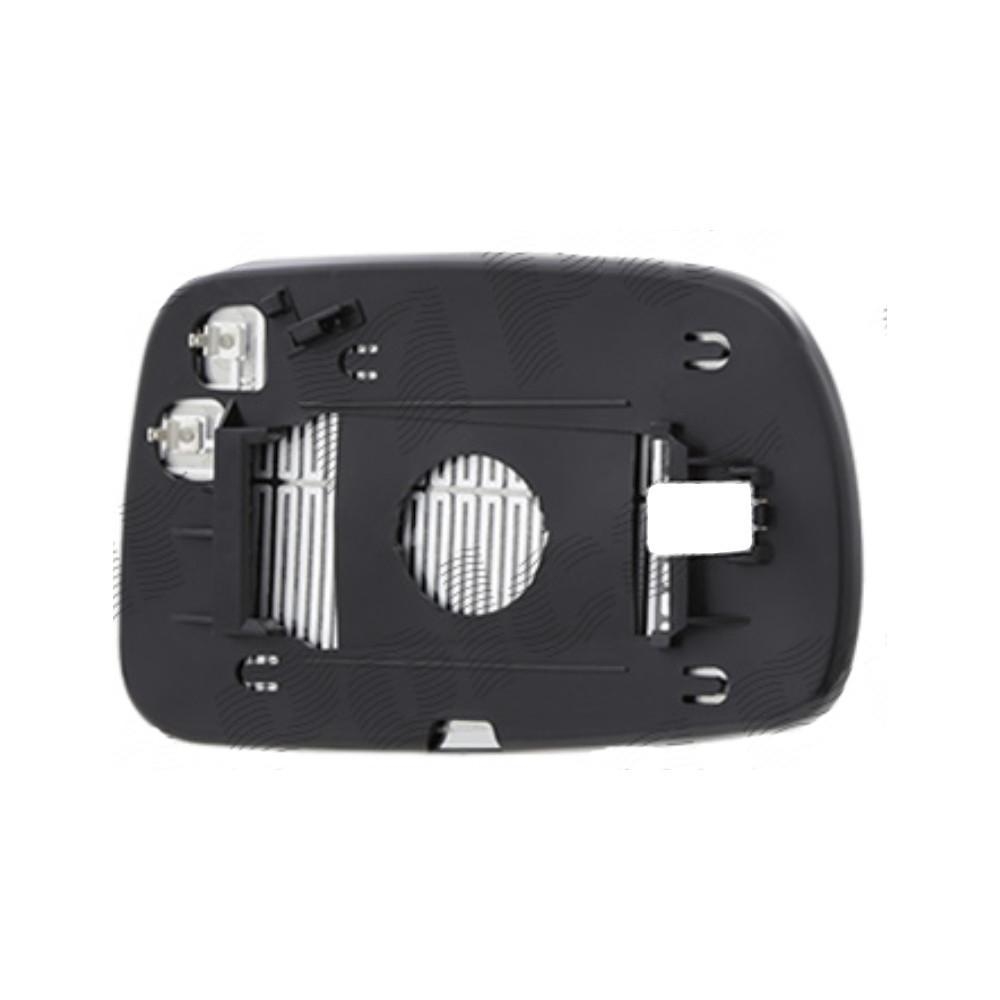 Geam oglinda exterioara cu suport fixare Toyota Corolla Verso (Zer/Zze), 06.2004-03.2009, partea Stanga, incalzit; sticla asferica; geam cromat, Aftermarket