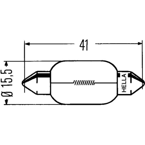Bec sofit C10w, (10w), 24V HELLA 8GM002091251, 1 buc.