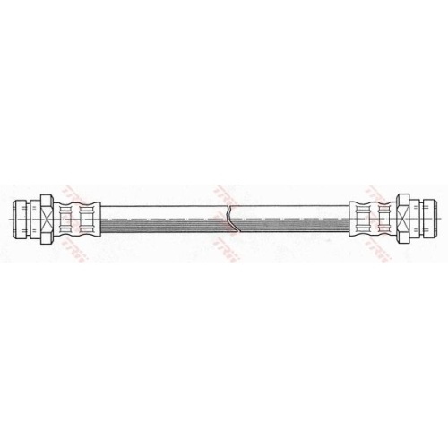 Furtun frana spate TRW, Hyundai Galloper; Mitsubishi Colt, Galant III, L 300, Lancer, Pajero, 2001-, Pajero, 1982-2001, Sapporo, 1987-1990, Space Runner, 1991-1999, Space Wagon, 1984-2000, partea stanga=dreapta, spate; puntea spate; stanga; dreapta