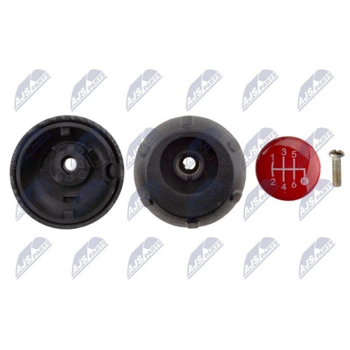 Maner schimbator viteze Fiat 500 Abarth 2007-, Negru Carbon Fiber Texture-Red Cap-6 trepte, 55344048
