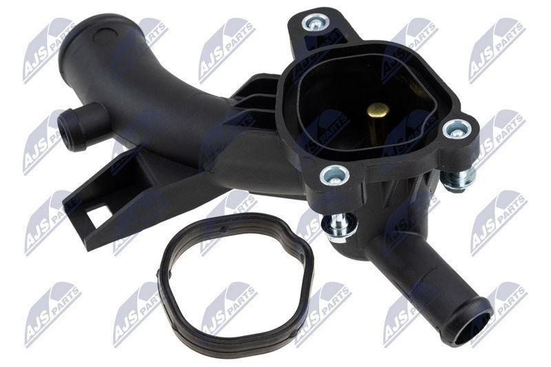 Carcasa termostat Opel Corsa D/E 1.2 / 1.4 2009-, Astra J 1.4 2009-, Adam 1.2 / 1.4 2012-, Meriva B 1.4 2010-; varianta 2; 1338487; NTY, aftermarket