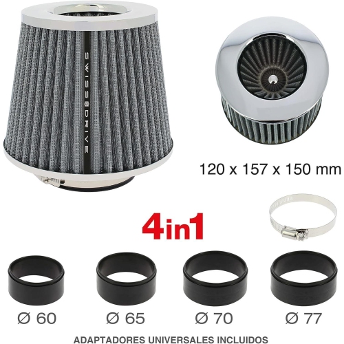Filtru de aer sport, universal, RaceSport, GRI, CU 4 INELE, TUNING
