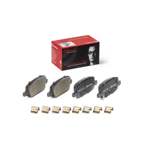Placute frana Tesla Model 3 (5yj3) 01.17-, Model Y (5yjy) 03.19-, Spate, BREMBO