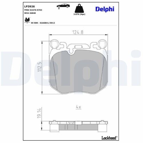 Placute frana BMW 5 (G60) 07.23-, 7 (G70) 07.22-, Fata, DELPHI