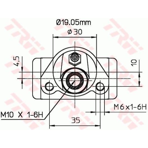 Cilindru receptor frana Autobianchi Y10; Fiat 127, Cinquecento, Fiorino, Panda, Regata, Ritmo, Seicento, Uno; Lancia Delta I, Prisma, Y10; Seat Fura, Spate, TRW