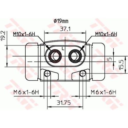 Cilindru receptor frana Hyundai Accent I (X-3), Accent Sedan (X-3), Coupe I (Rd), Elantra 4 Sedan (Hd), Lantra I (J-1), Lantra 2 (J-2), Lantra 2 Estate (J-2), Sonata 2 (Y-2), Sonata 3 (Y-3); Kia Soul I (Am), Spate, Dreapta, TRW