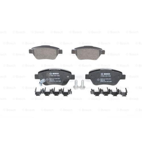 Set placute frana punte fata Opel Corsa C, Corsa D; ADAM 2012-2019, pentru discuri de frana ventilat de 257 mm ; Bosch 0986494092