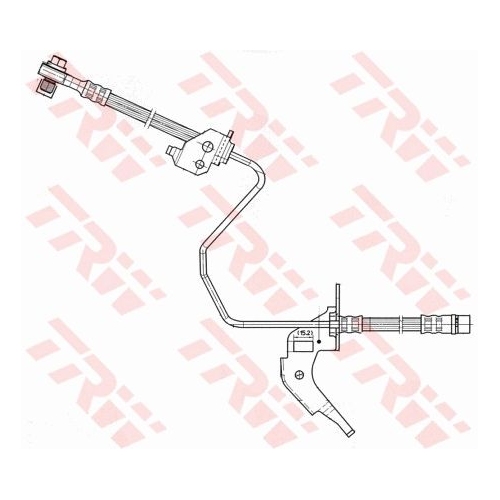 Furtun frana spate TRW, Opel Astra G (T98), 2000-2009, Astra H (A04), 2004-2014, Combo, 2001-2011, Meriva 2003-2017, Zafira 1999-2019, partea dreapta, spate; puntea spate dreapta