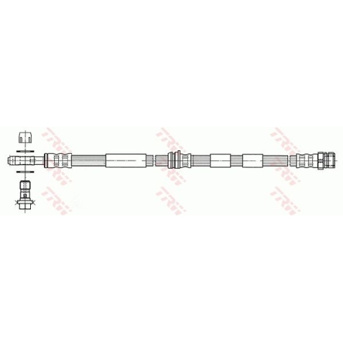 Furtun frana fata TRW Audi A3 (8L) 1996-2006; Seat Leon (1M) 1999-2006 Toledo II (1M) 1998-2006; Skoda Octavia 1U 1998-2010; VW Bora 1998-2013 Golf 4 (1J) 1997-2007 partea stanga=dreapta