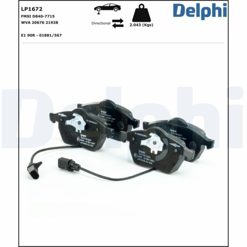 DELPHI set placute frana,frana disc