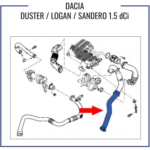 Furtun iesire turbo Dacia Logan Sandero Duster 1.5 Dci 8200598006