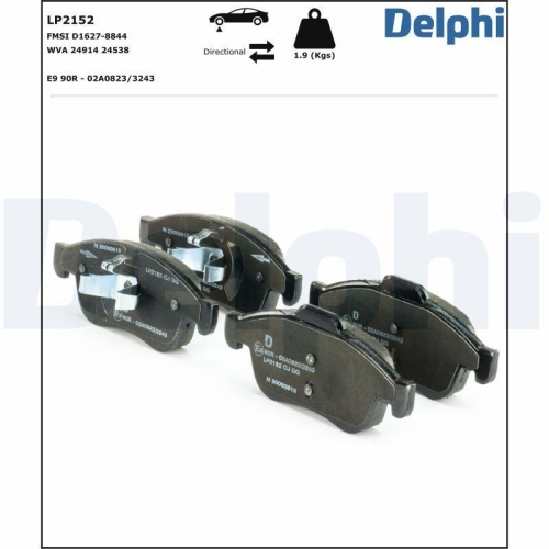DELPHI set placute de frana,frana de parcare cu disc