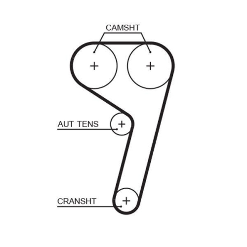 Kit curea distributie Ford C-Max (Dm2), Fiesta (Jh), Focus 2, Fusion (Ju), Grand C-Max, Mondeo 4; Mazda 2 (Dy); Volvo C30 (533), S40 2 (544), V50 (545), 1.6, 1.25 16V, 1.4 16V, GATES