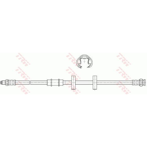 Furtun frana Seat Ibiza I (21a) 06.84-12.93, Malaga (23a) 11.84-12.93, Ronda (22a) 06.82-11.88, Fata, Stanga=Dreapta, TRW